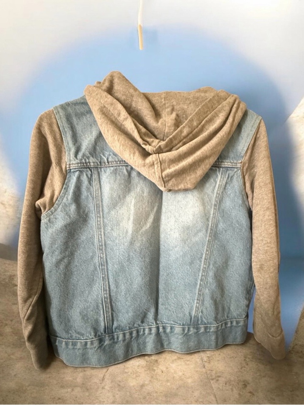 Ring of Fire denim jacket with cotton sleeves, size M